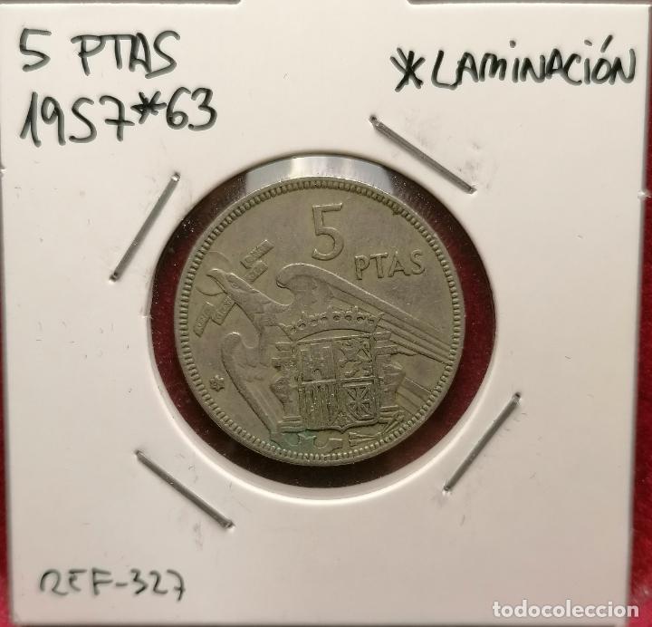 Monedas con errores: 5 pesetas 1957 * 63 laminacion - Foto 1