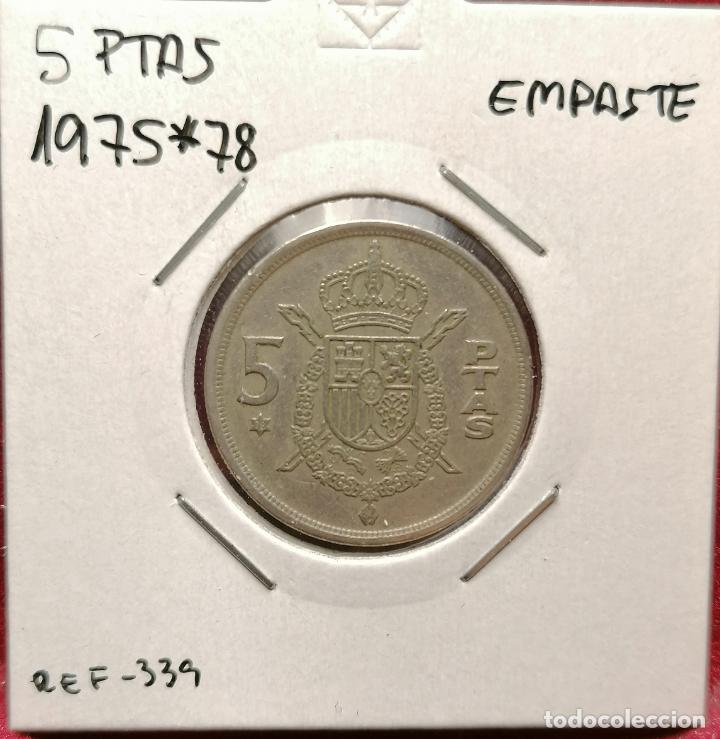 Monedas con errores: 5 pesetas 1975 * 78 Empaste - Foto 1