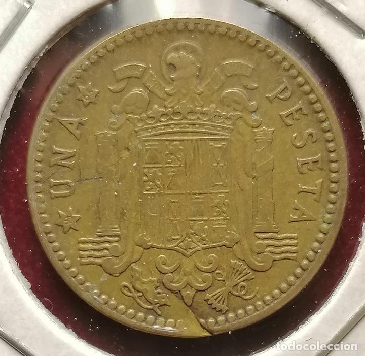 Monedas con errores: 1 peseta 1963 * 65 cospel roto - Foto 2