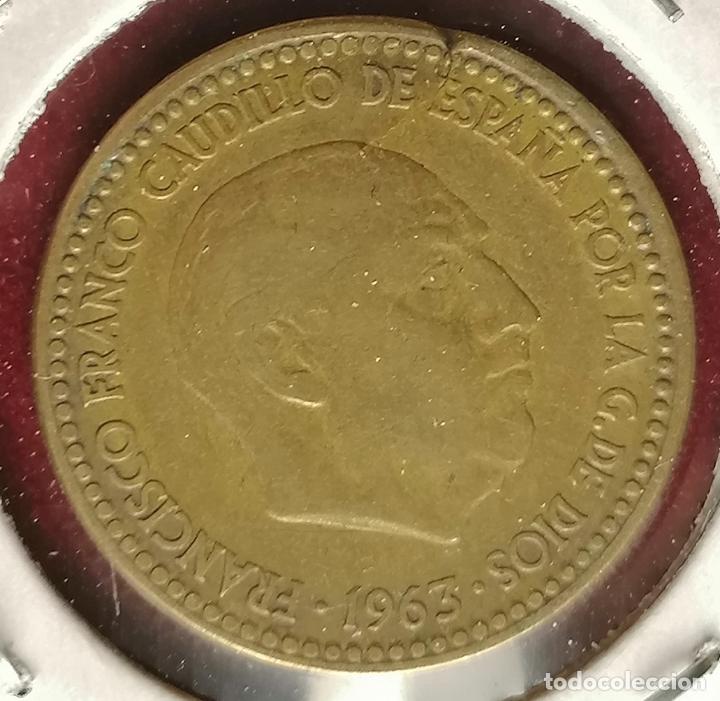 Monedas con errores: 1 peseta 1963 * 65 cospel roto - Foto 3