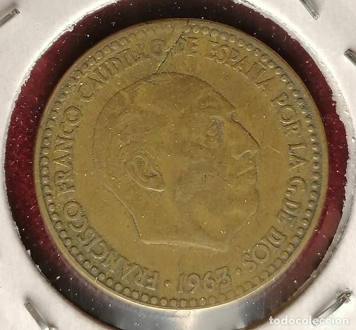 Monedas con errores: 1 peseta 1963 * 65 cospel roto - Foto 3