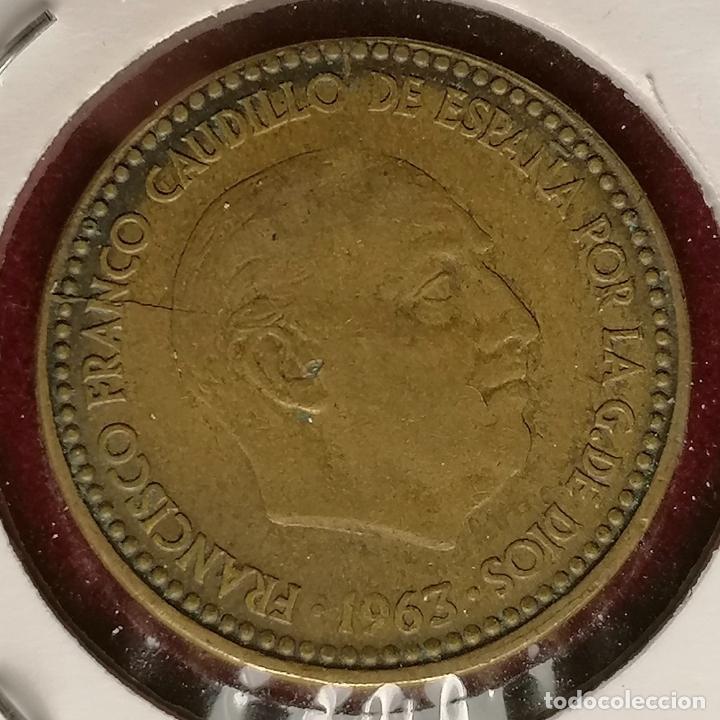 Monedas con errores: 1 peseta 1963 * 65 cu&ntilde;o rayado - Foto 3