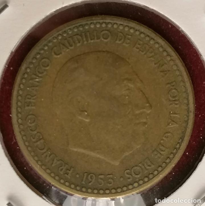 Monedas con errores: 1 peseta 1953 * 56 cu&ntilde;o partido - Foto 3