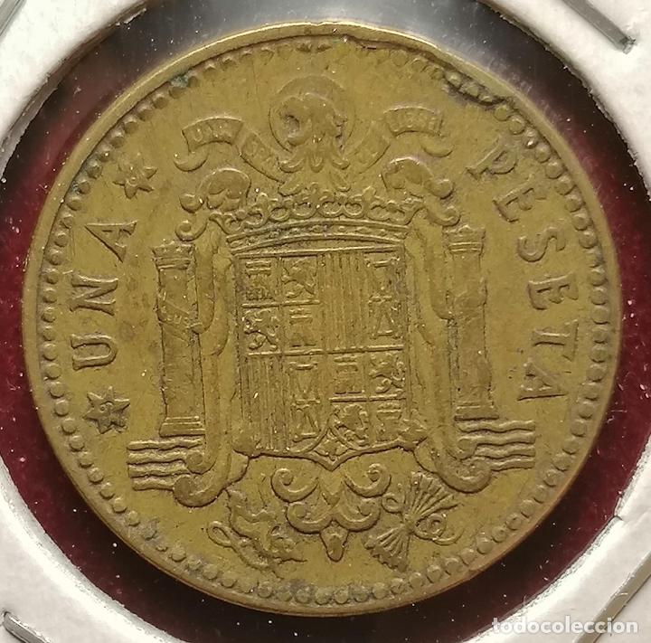 Monedas con errores: 1 peseta 1963 * 64 cospel partido - Foto 2