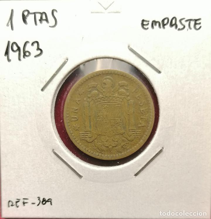 Monedas con errores: 1 peseta 1963 * 63 empaste - cu&ntilde;o descantillado - Foto 1