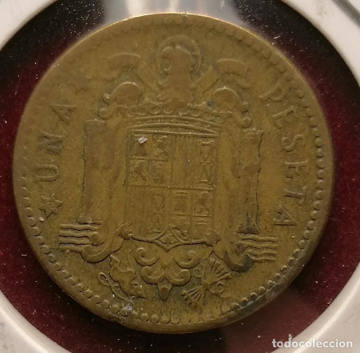 Monedas con errores: 1 peseta 1953 * empaste - Foto 2