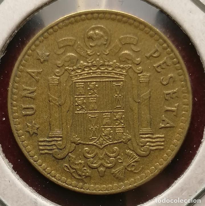 Monedas con errores: 1 peseta 1975 * 80 empaste - cu&ntilde;o descantillado - Foto 2