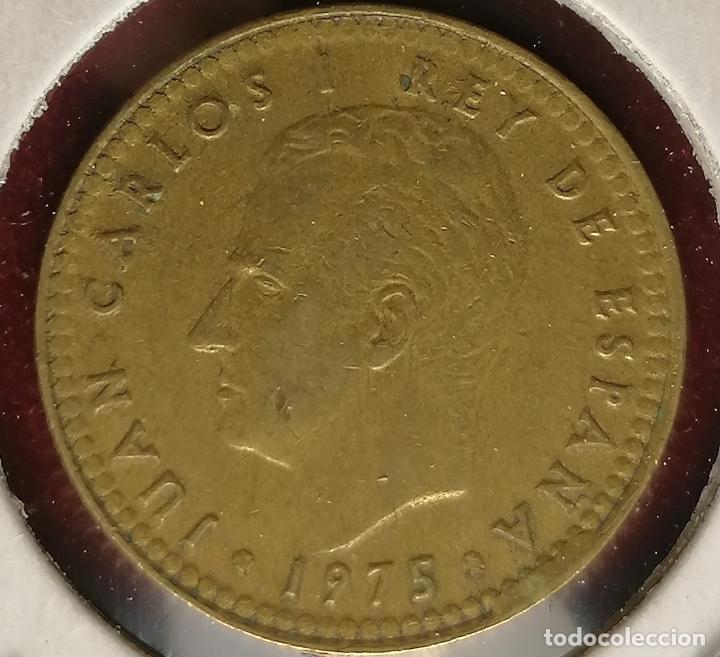 Monedas con errores: 1 peseta 1975 * 80 empaste - cu&ntilde;o descantillado - Foto 3