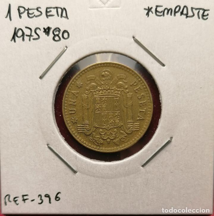 Monedas con errores: 1 peseta 1975 * 80 empaste - cu&ntilde;o descantillado - Foto 1