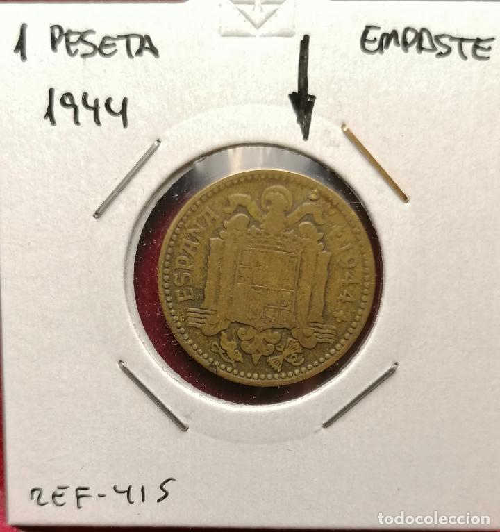 Monedas con errores: 1 peseta 1944 * empaste - Foto 1