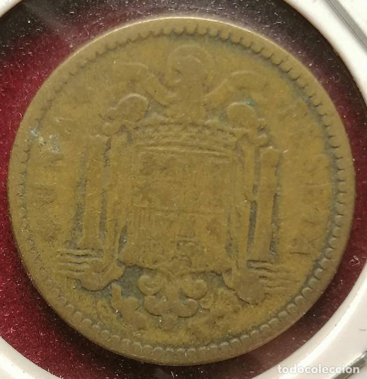 Monedas con errores: 1 peseta 1947 * cu&ntilde;o descantillado empaste reverso - Foto 2