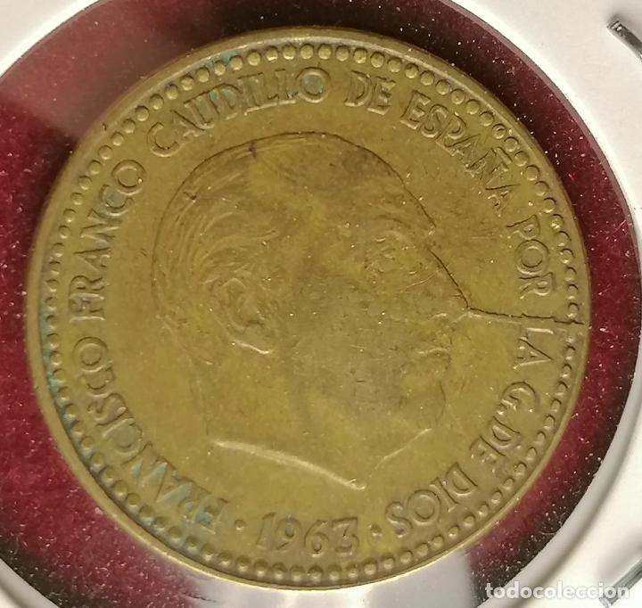 Monedas con errores: 1 peseta 1963 * 64 cu&ntilde;o roto reverso - Foto 3