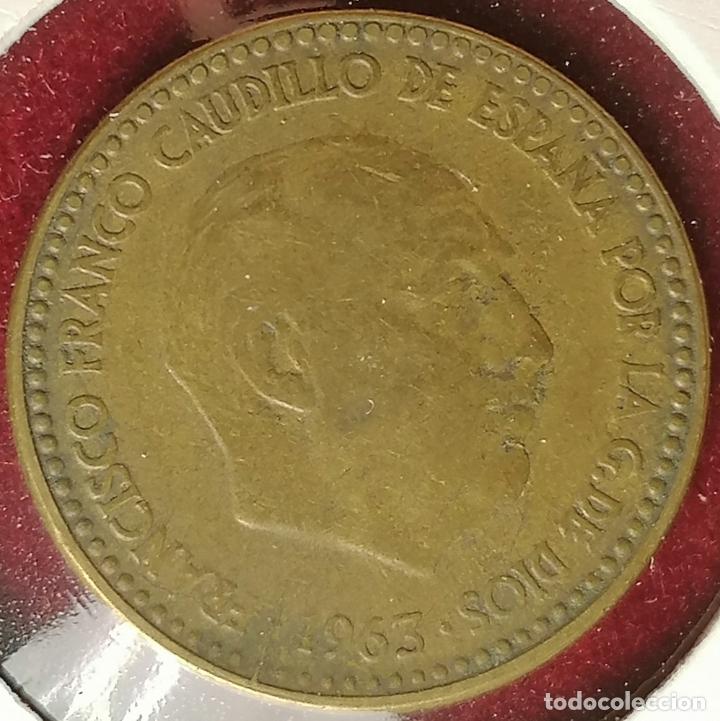 Monedas con errores: 1 peseta 1963 * 66 girada - Foto 4