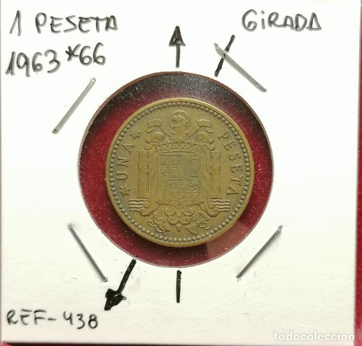 Monedas con errores: 1 peseta 1963 * 66 girada - Foto 1