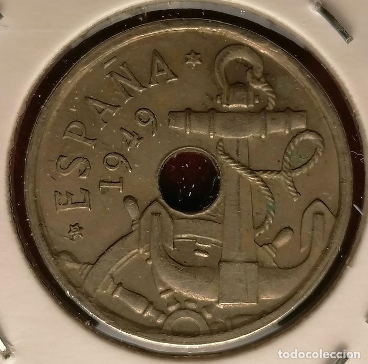 Monedas con errores: 50 centimos 1949 * 54 Desplazada - Empaste - Foto 3