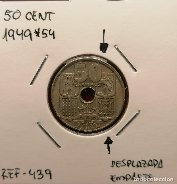 Monedas con errores: 50 centimos 1949 * 54 Desplazada - Empaste - Foto 1