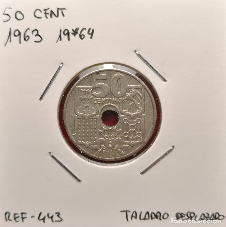 Monedas con errores: 50 centimos 1963 * 64 Taladro desplazado - Foto 1