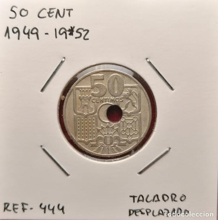 Monedas con errores: 50 centimos 1949 * 52 Taladro desplazado - Foto 1
