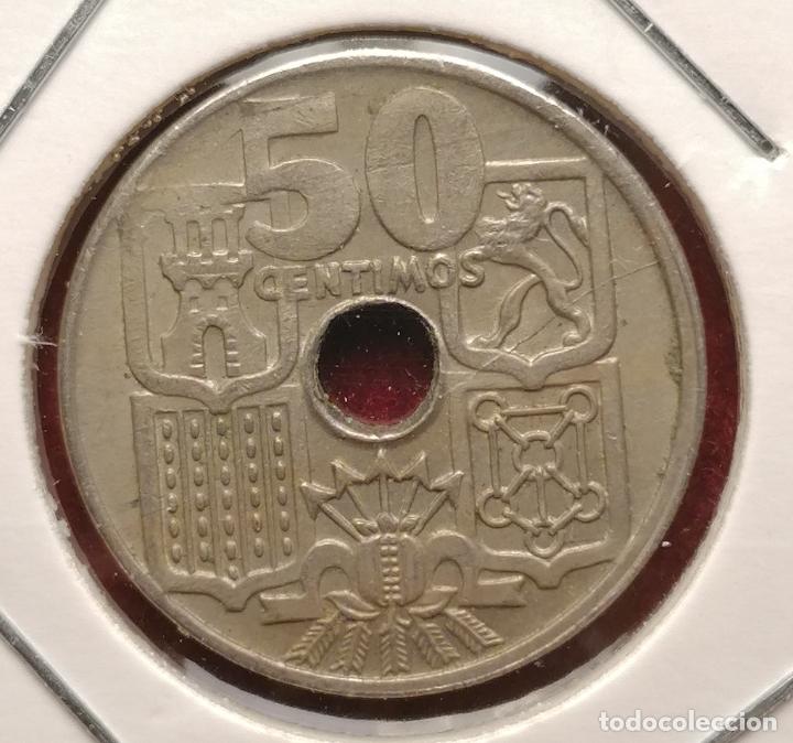 Monedas con errores: 50 centimos 1949 * 56 desplazada - Foto 2