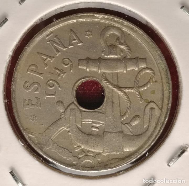 Monedas con errores: 50 centimos 1949 * 56 desplazada - Foto 3