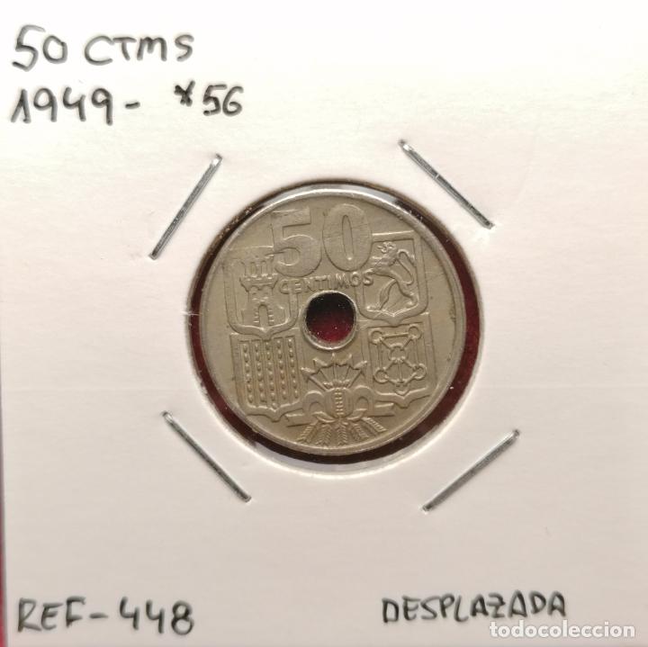 Monedas con errores: 50 centimos 1949 * 56 desplazada - Foto 1