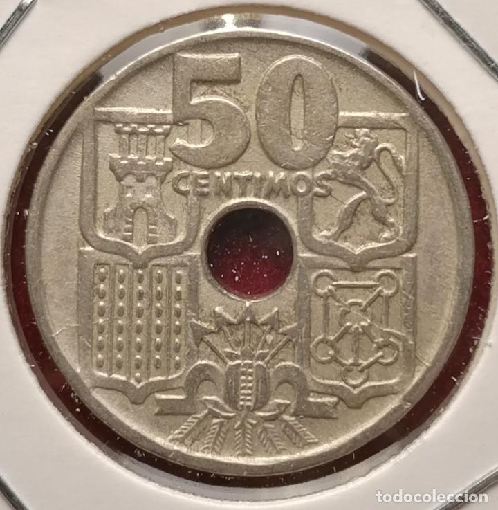 Monedas con errores: 50 centimos 1949 * 56 Laminacion - Foto 2