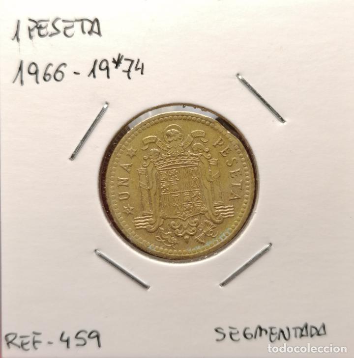Monedas con errores: 1 peseta 1966 * 74 segmentada curva - Foto 1