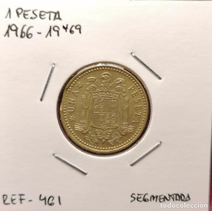 Monedas con errores: 1 peseta 1966 * 69 segmentada curva - Foto 1