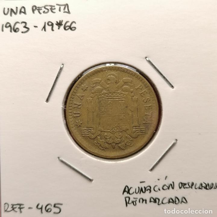 Monedas con errores: 1 peseta 1963 * 66 desplazada repintada - Foto 1
