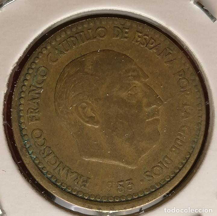Monedas con errores: 1 peseta 1953 * desplazada - Foto 3