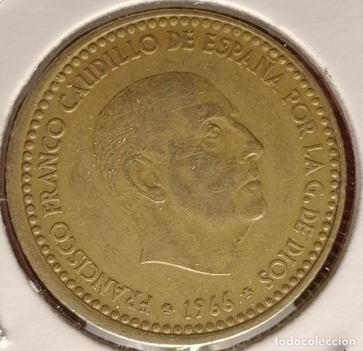 Monedas con errores: 1 peseta 1966 * 71 borde ancho - desplazada - Foto 3