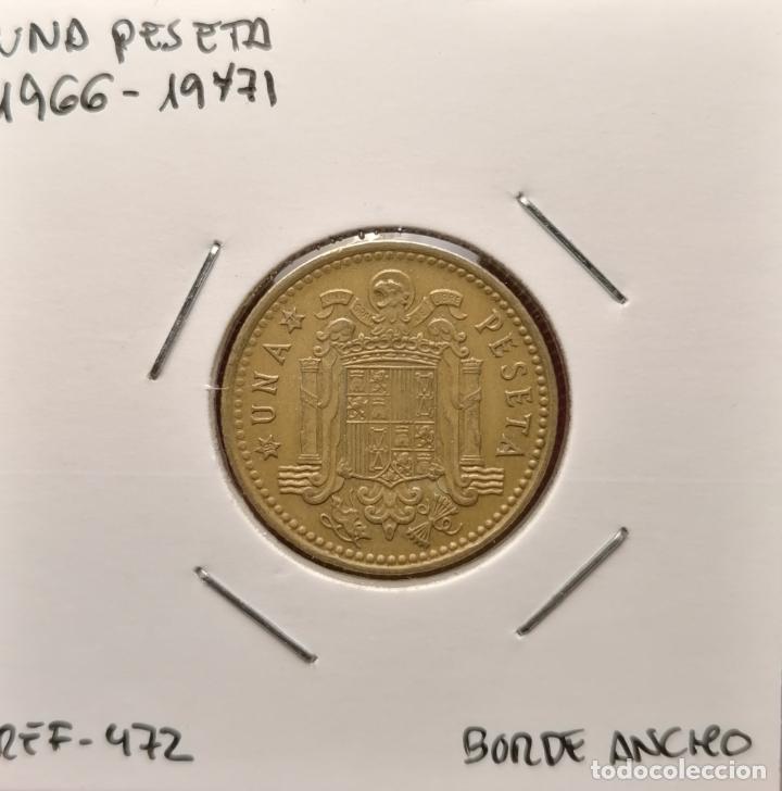 Monedas con errores: 1 peseta 1966 * 71 borde ancho - desplazada - Foto 1