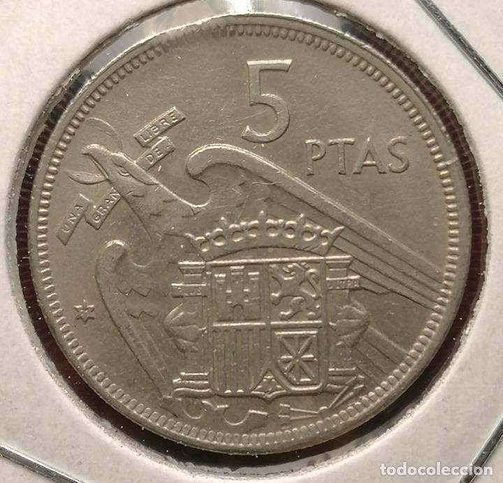 Monedas con errores: 5 pesetas 1957 * 71 segmentada - Foto 2