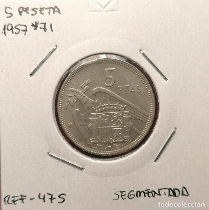 Monedas con errores: 5 pesetas 1957 * 71 segmentada - Foto 1