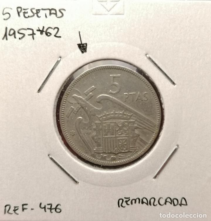 Monedas con errores: 5 pesetas 1957 * 62 repintada - Foto 1