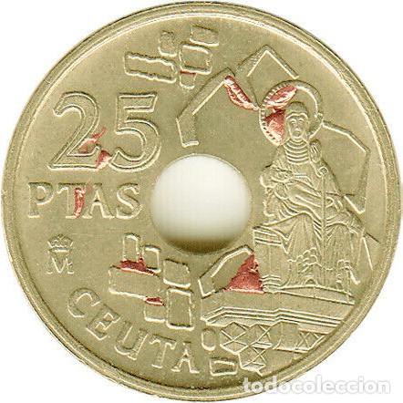 Monedas con errores: Variante - Error de 25 pesetas de 1998 Ceuta - N&uacute;m. 1 - Foto 1