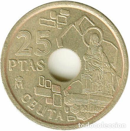Monedas con errores: Variante - Error de 25 pesetas de 1998 Ceuta - N&uacute;m. 9 - Foto 1