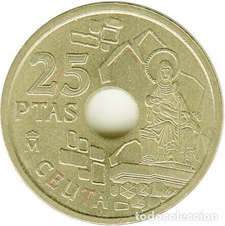 Monedas con errores: Variante - Error de 25 pesetas de 1998 Ceuta - N&uacute;m. 10 - Foto 2