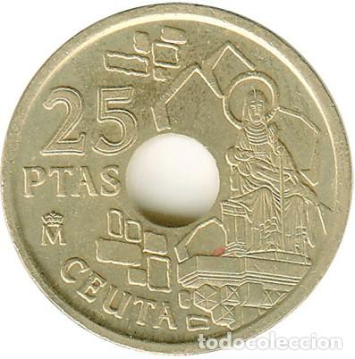 Monedas con errores: Variante - Error de 25 pesetas de 1998 Ceuta - N&uacute;m. 11 - Foto 1