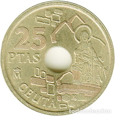 Monedas con errores: Variante - Error de 25 pesetas de 1998 Ceuta - N&uacute;m. 12 - Foto 1