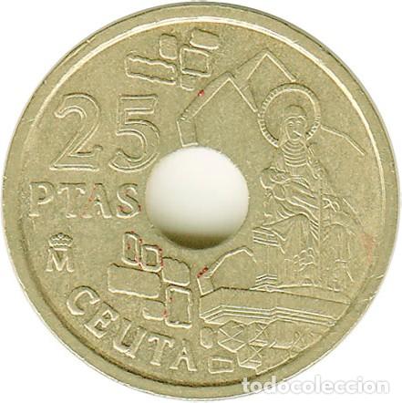 Monedas con errores: Variante - Error de 25 pesetas de 1998 Ceuta - N&uacute;m. 14 - Foto 1