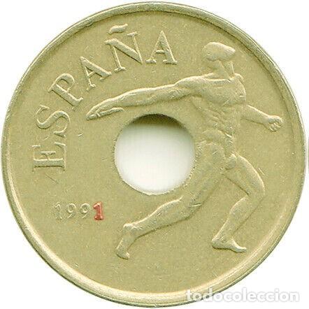 Monedas con errores: Variante - Error de 25 pesetas de 1991 - Foto 1