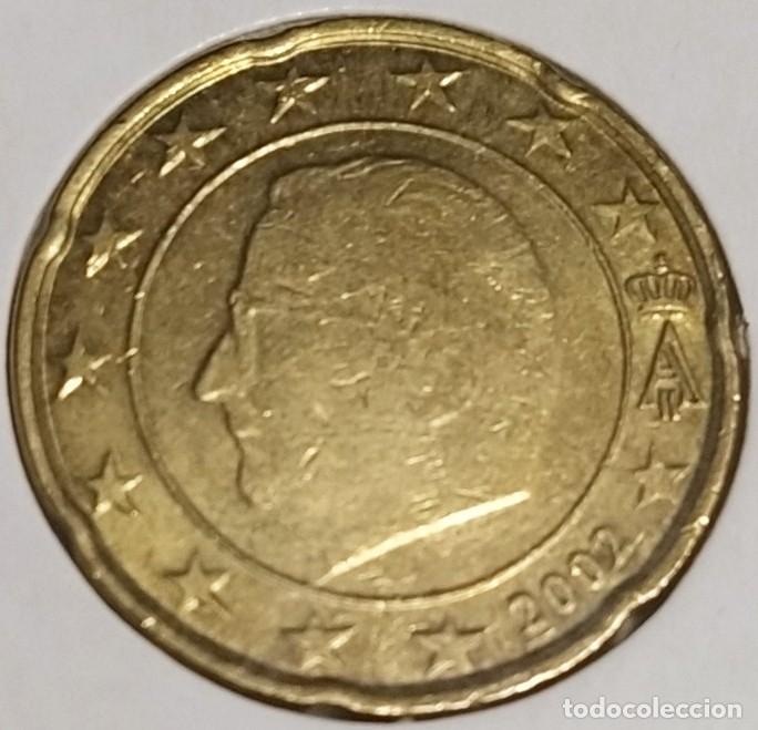 Monedas con errores: 2X20 C&Eacute;NTIMOS B&Eacute;LGICA 2002 VARIANTE ESTRELLAS - Foto 4