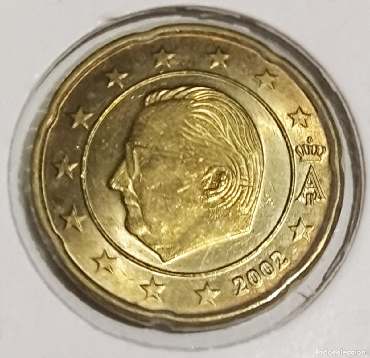 Monedas con errores: 2X20 C&Eacute;NTIMOS B&Eacute;LGICA 2002 VARIANTE ESTRELLAS - Foto 2