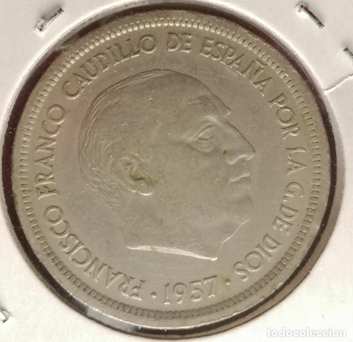 Monedas con errores: 50 pesetas 1957 * 59 borde manipulado - Foto 4