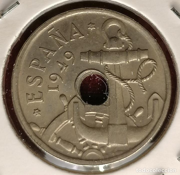 Monedas con errores: 50 centimos 1949 * 54 repintada - Foto 3