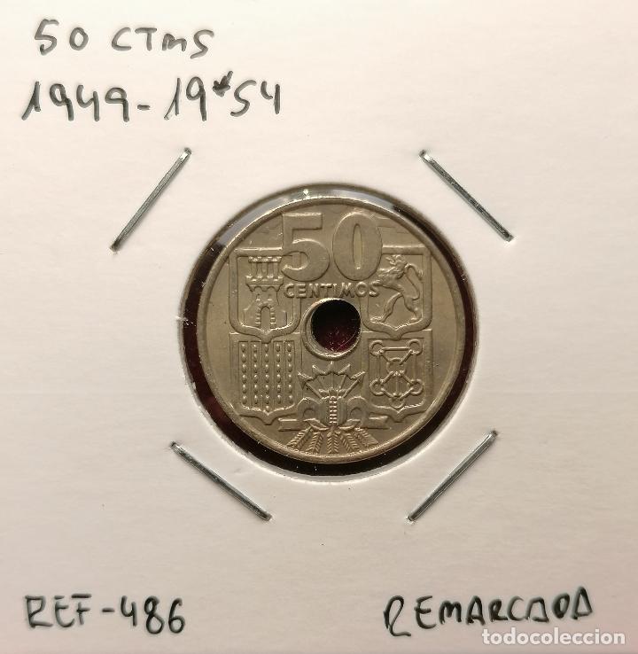 Monedas con errores: 50 centimos 1949 * 54 repintada - Foto 1