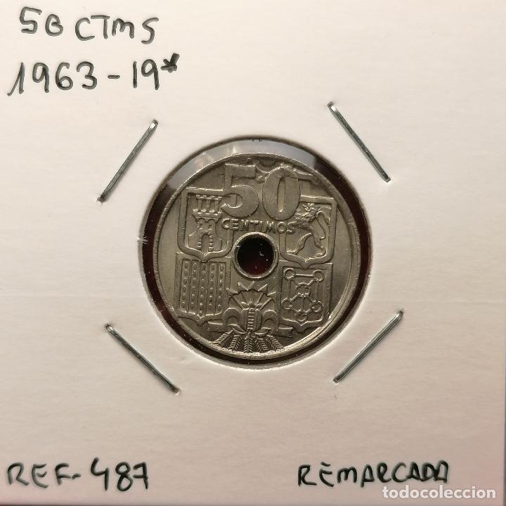 Monedas con errores: 50 centimos 1963 * repintada timon - Foto 1