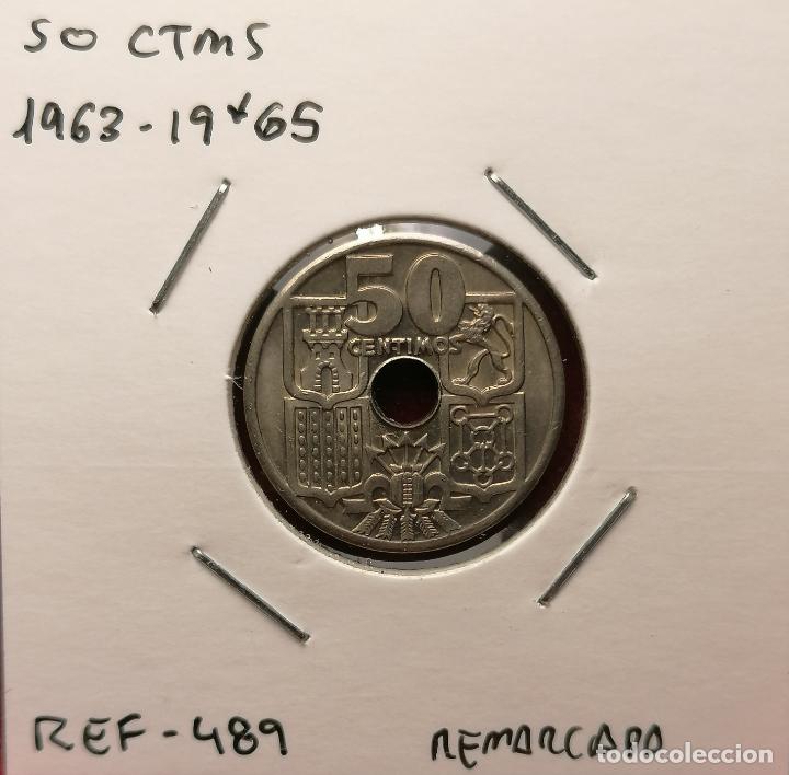 Monedas con errores: 50 centimos 1963 * 65 repintada escudo - Foto 1