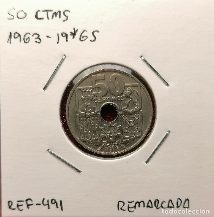 Monedas con errores: 50 centimos 1963 * 65 repintada escudo - Foto 1